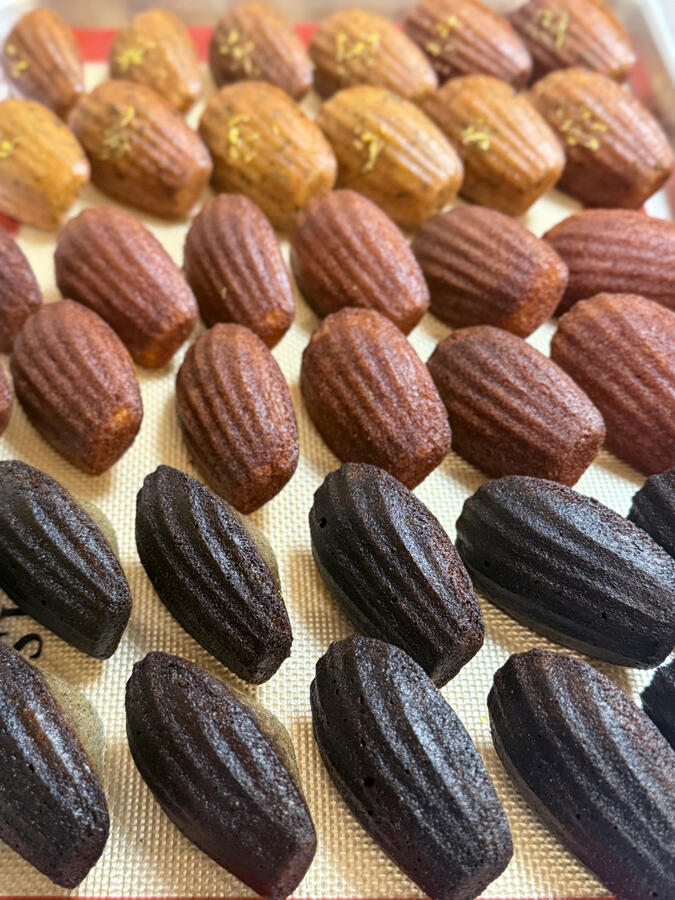 Madeleine - lemon tea, coffee, black sesame Madeleine - lemon tea, coffee, black sesame